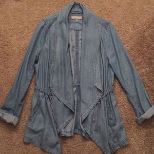 BAGATELLE Draped Chambray Jacket Sz XS.